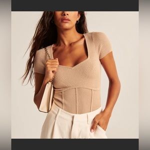 Abercrombie & Fitch Corset Inspired Knit Bodysuit